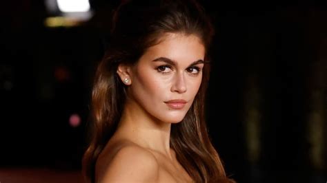 kaia gerber ass|Kaia Gerber Stuns in String Black Bikini Top and Low